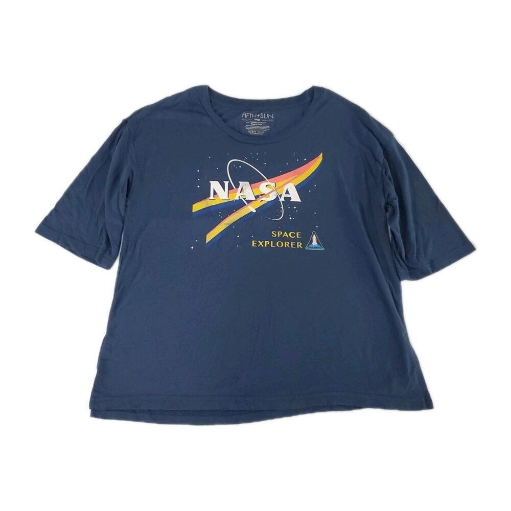 Fifth Sun T-Shirt Unisex Multicolor Size Large Polyester Blend Nasa Short Sleeve